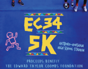The EC34 5K, with the word Proceeds, benefits the Edward Taylor Coombs Foundation.